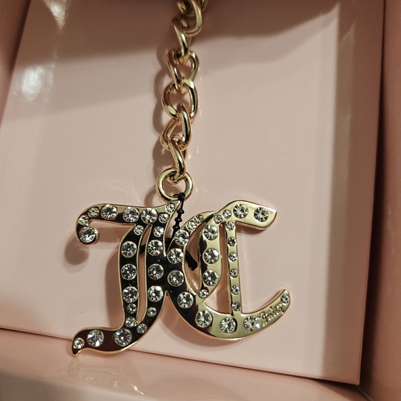 Juicy Couture Pink Quilted Bag Set Pink Lemonade With Heart Mirror Charm NEW - Picture 2 of 6